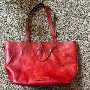 BED|STU Leather Double-Handle Tote - Red/Brown/Cranberry - LIKE NEW